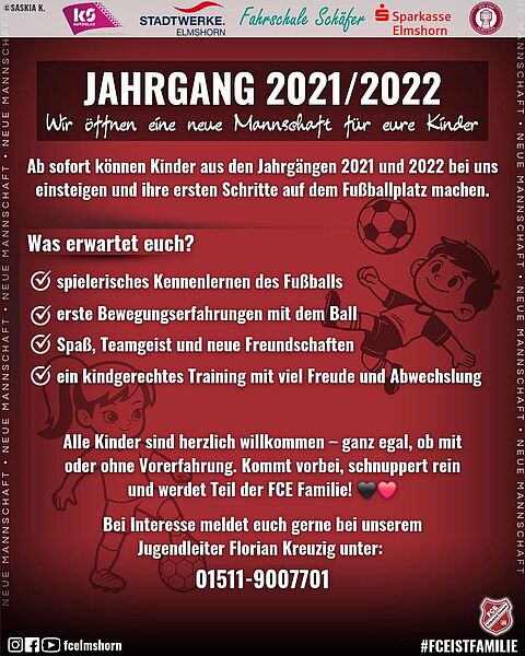 Ein Informationsbild, dass für den Jahrgang 2021/2022 noch Plätze für Kinder frei sein.